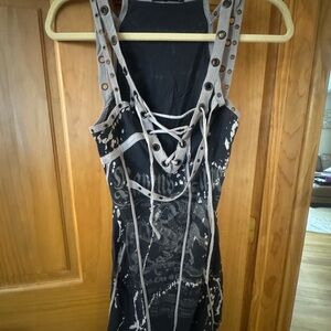 Salvage Black and Gray Mini Dress